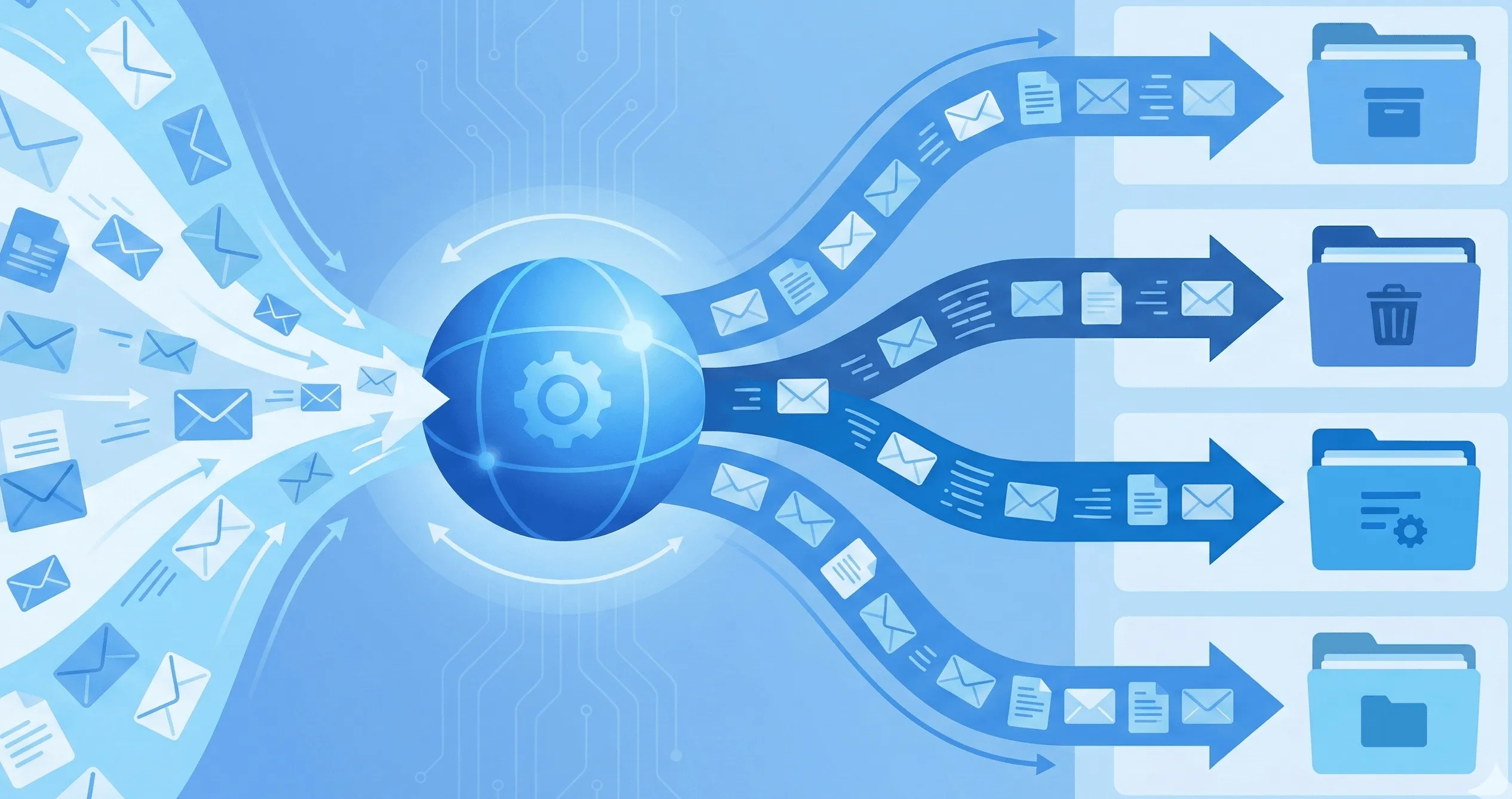 Flusso email gestito e diviso in categorie